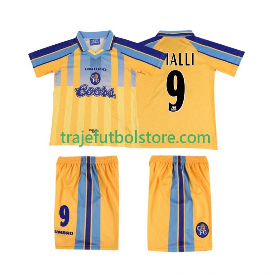 Camiseta 2ª Chelsea VIALLI 9 1995 1997 Retro Niño Manga Corta