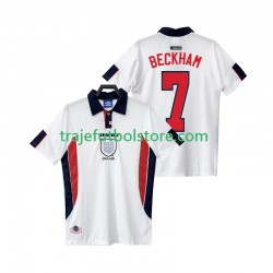 Camiseta 1ª Inglaterra BECKHAM 7 Retro Hombre 1998 Manga Corta