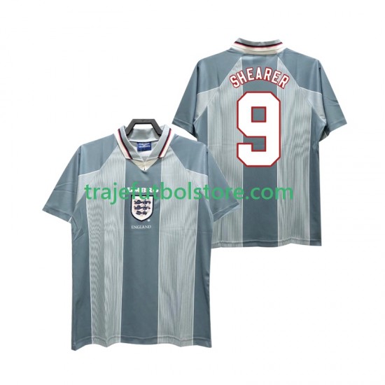Camiseta 2ª Inglaterra SHEARER 9 1996 Retro Hombre Manga Corta