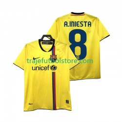 Camiseta 2ª FC Barcelona A INIESTA 8 2009 Retro Hombre 2008 Manga Corta