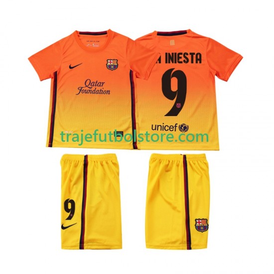 Camiseta 2ª FC Barcelona A INIESTA 9 2012 2013 Retro Niño Manga Corta