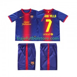 Camiseta 1ª FC Barcelona DAUID VILLA 7 2012 2013 Retro Niño Manga Corta