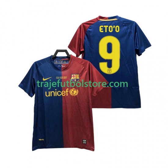 Camiseta 1ª FC Barcelona ETO O 9 Champions League 2009 Retro Hombre 2008 Manga Corta