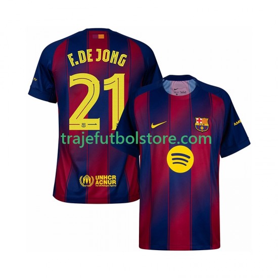 Camiseta 1ª FC Barcelona Frenkie de Jong 21 Champions League Hombre 2025-2026 Manga Corta