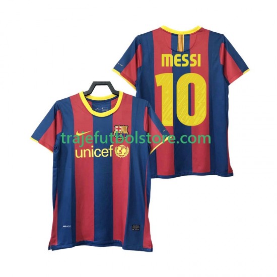 Camiseta 1ª FC Barcelona Lionel Messi 10 Retro Hombre 2011 2010 Manga Corta