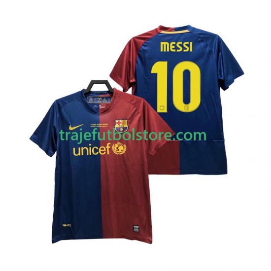 Camiseta 1ª FC Barcelona Lionel Messi 10 Champions League 2009 Retro Hombre 2008 Manga Corta