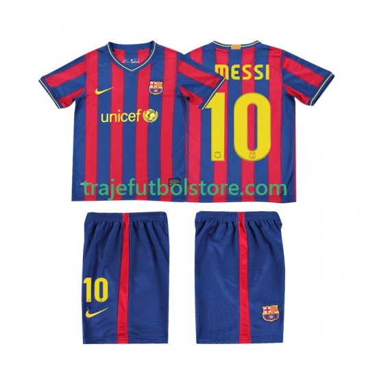 Camiseta 1ª FC Barcelona Lionel Messi 10 2009 Retro Niño 2010 Manga Corta