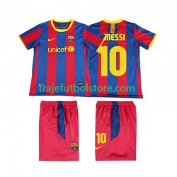 Camiseta 1ª FC Barcelona Lionel Messi 10 Retro Niño 2011 2010 Manga Corta