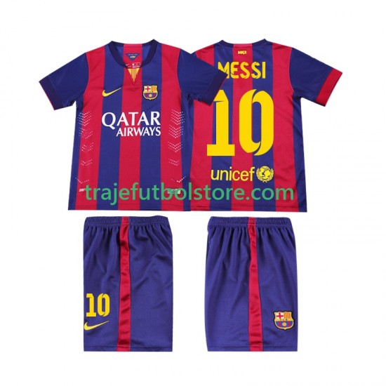 Camiseta 1ª FC Barcelona Lionel Messi 10 2014 2015 Retro Niño Manga Corta