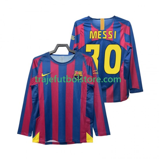 Camiseta 1ª FC Barcelona Lionel Messi 30 Champions League 2005 Retro Hombre 2006 ML