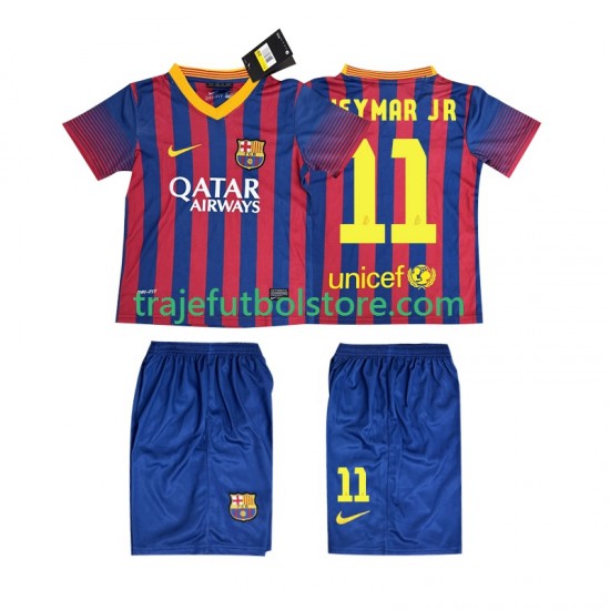 Camiseta 1ª FC Barcelona Neymar JR 11 2013 2014 Retro Niño Manga Corta