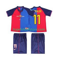 Camiseta 1ª FC Barcelona RIVALDO 11 2000 Retro Niño 1999 Manga Corta
