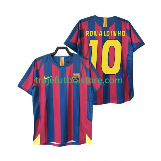 Camiseta 1ª FC Barcelona RONALDINHO 10 2005 Retro Hombre 2006 Manga Corta