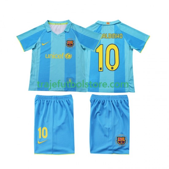 Camiseta 2ª FC Barcelona RONALDINHO 10 2007 Retro Niño 2008 Manga Corta