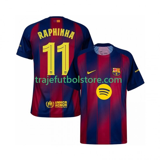 Camiseta 1ª FC Barcelona Raphinha 11 Champions League Hombre 2025-2026 Manga Corta