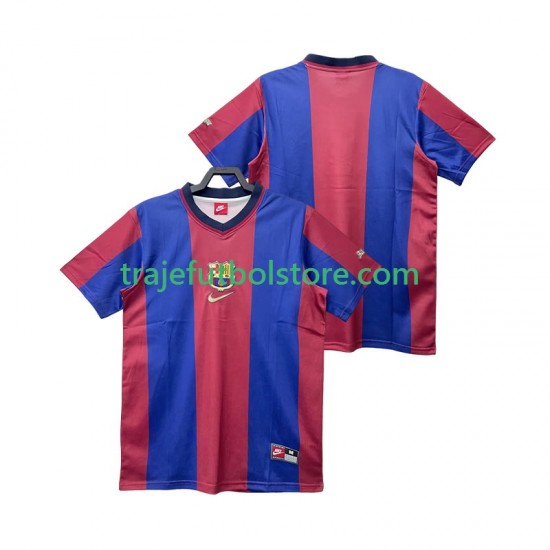 Camiseta 1ª FC Barcelona Retro Hombre 1998 1999 Manga Corta