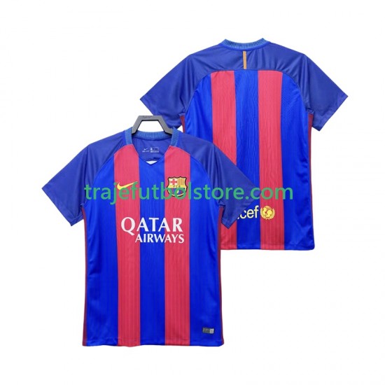 Camiseta 1ª FC Barcelona 2016 2017 Retro Hombre Manga Corta