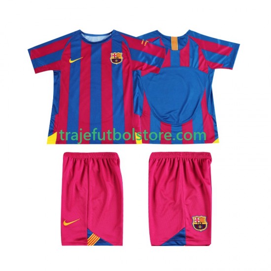Camiseta 1ª FC Barcelona Champions League 2005 Retro Niño 2006 Manga Corta