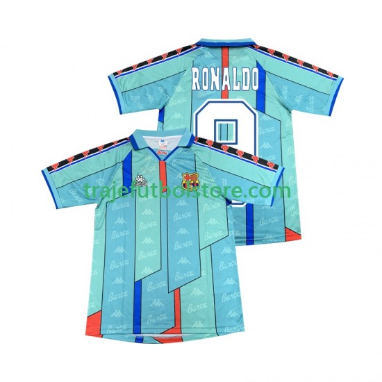 Camiseta 2ª FC Barcelona Ronaldo 9 1996 1997 Retro Hombre Manga Corta