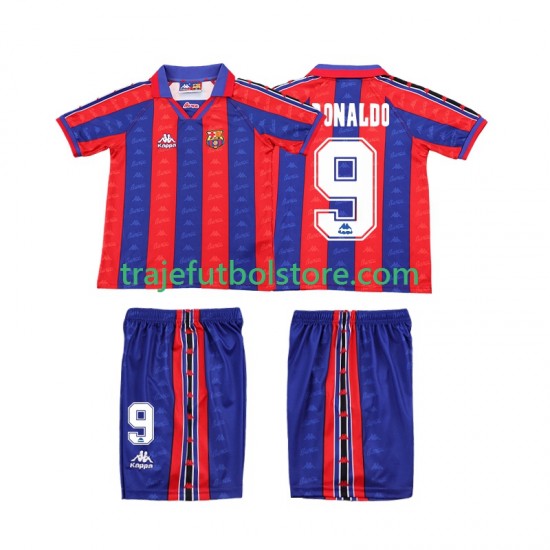 Camiseta 1ª FC Barcelona Ronaldo 1996 1997 Retro Niño Manga Corta