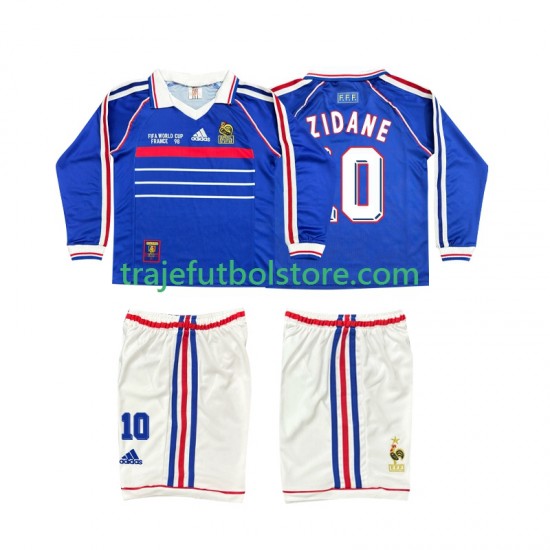 Camiseta 1ª Francia ZINANE 10 Retro Niño 1998 ML