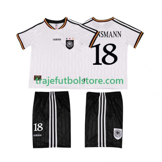 Camiseta 1ª Alemania KLINSMANN 18 1996 Retro Niño Manga Corta