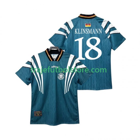 Camiseta 2ª Alemania KLINSMANN 18 1996 Retro Hombre Manga Corta