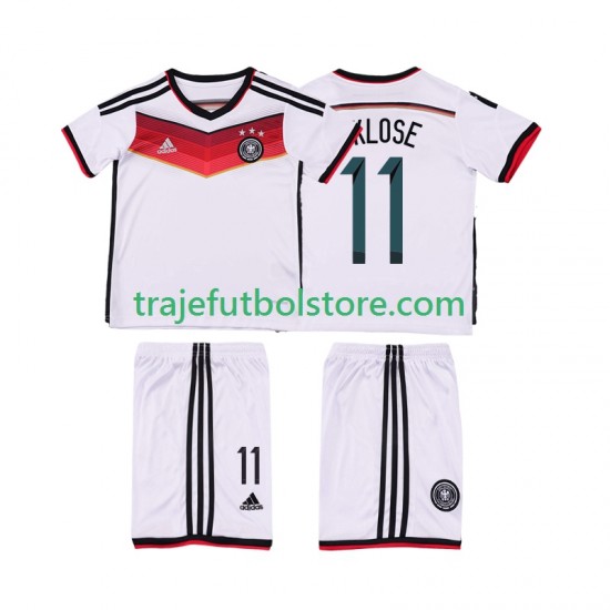 Camiseta 1ª Alemania KLOSE 11 2014 Retro Niño Manga Corta