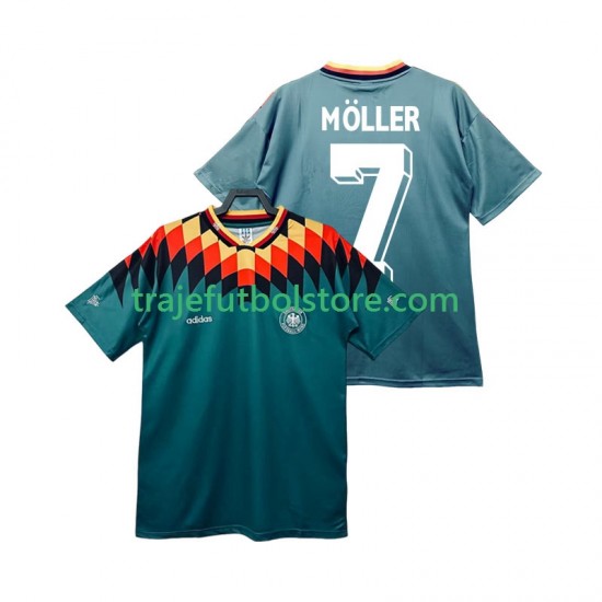 Camiseta 2ª Alemania MOLLER 7 Retro Hombre 1994 Manga Corta