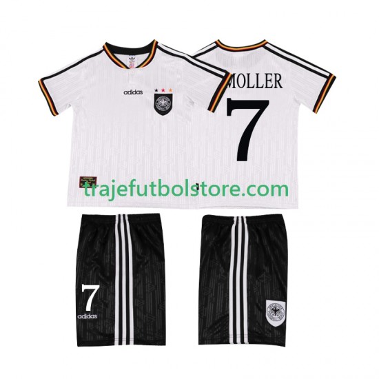 Camiseta 1ª Alemania Moller 7 1996 Retro Niño Manga Corta