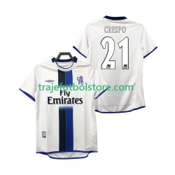 Camiseta 2ª Inter Milan CRESPO 21 2003 Retro Hombre 2004 Manga Corta