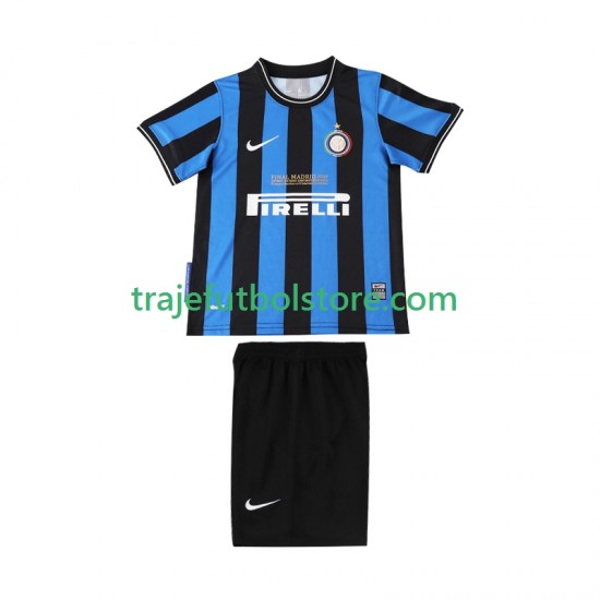 Camiseta 1ª Inter Milan 2009 Retro Niño 2010 Manga Corta
