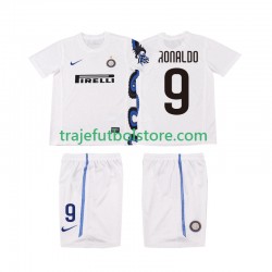 Camiseta 2ª Inter Milan Ronaldo 9 Retro Niño 2011 2010 Manga Corta