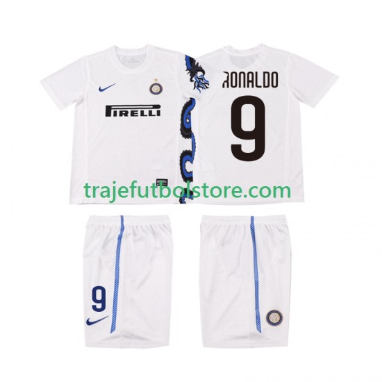 Camiseta 2ª Inter Milan Ronaldo 9 Retro Niño 2011 2010 Manga Corta