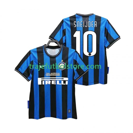 Camiseta 1ª Inter Milan SNEIJDER 10 2009 Retro Hombre 2010 Manga Corta