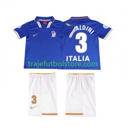 Camiseta 1ª Italia MALDINI 3 1996 Retro Niño Manga Corta