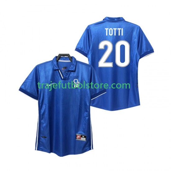 Camiseta 1ª Italia Totti 20 Retro Hombre 1998 Manga Corta