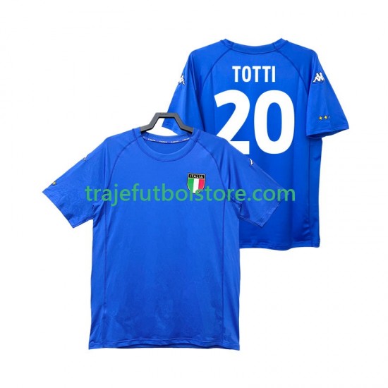 Camiseta 1ª Italia Totti 20 2000 Retro Hombre Manga Corta