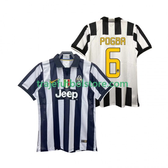Camiseta 1ª Juventus Pogba 6 2014 2015 Retro Hombre Manga Corta