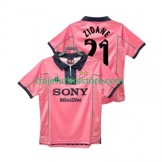 Camiseta 2ª Juventus ZIDANE 21 1997 Retro Hombre 1998 Manga Corta