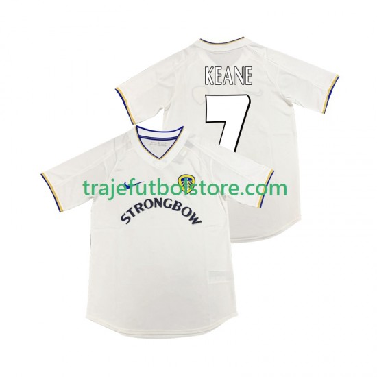 Camiseta 1ª Leeds United KEANE 7 2000 2001 Retro Hombre Manga Corta