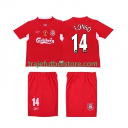 Camiseta 1ª Liverpool ALONSO 14 LWP 2005 Retro Hombre 2004 Manga Corta