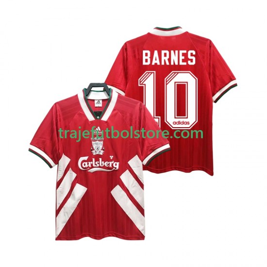 Camiseta 1ª Liverpool BARNES 10 1993 1995 Retro Hombre Manga Corta