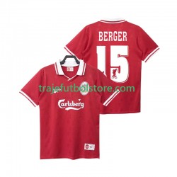 Camiseta 1ª Liverpool BERGER 15 1996 Retro Hombre 1998 Manga Corta