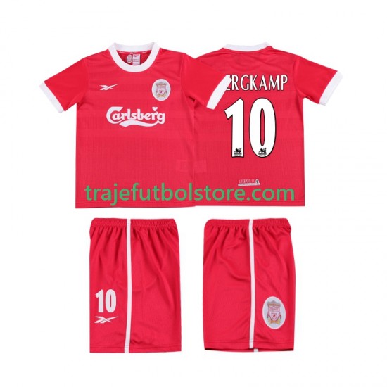 Camiseta 1ª Liverpool BERGKAMP 10 LWP 1997 Retro Niño 1998 Manga Corta