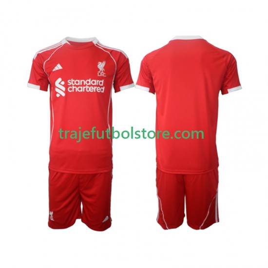 Camiseta 1ª Liverpool Niño 2025-2026 Manga Corta