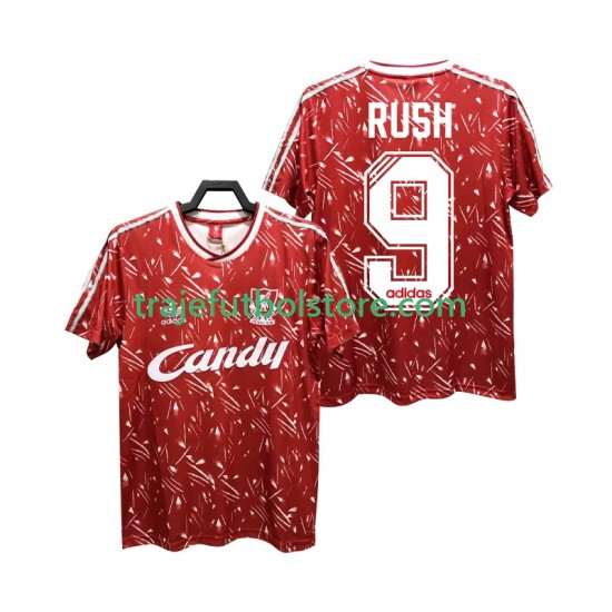 Camiseta 1ª Liverpool Rush 9 1989 1991 Retro Hombre Manga Corta