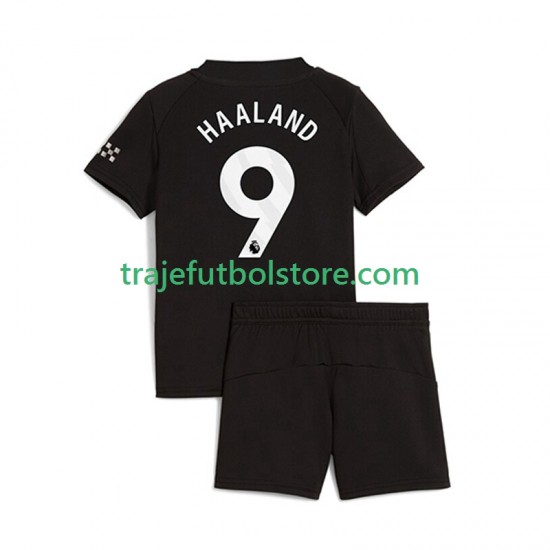 Camiseta 2ª Manchester City Erling Haaland 9 Niño 2025-2026 Manga Corta