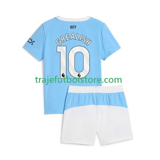 Camiseta 1ª Manchester City Jack Grealish 10 Niño 2025-2026 Manga Corta