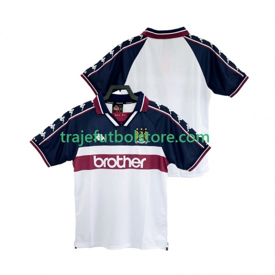 Camiseta 2ª Manchester City 1997 Retro Hombre 1998 Manga Corta